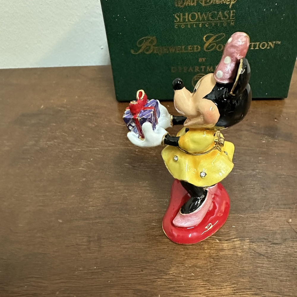 Department 56-Bejeweled Collection "Merry Christmas Minnie" Trinket Box - Picture 6 of 11